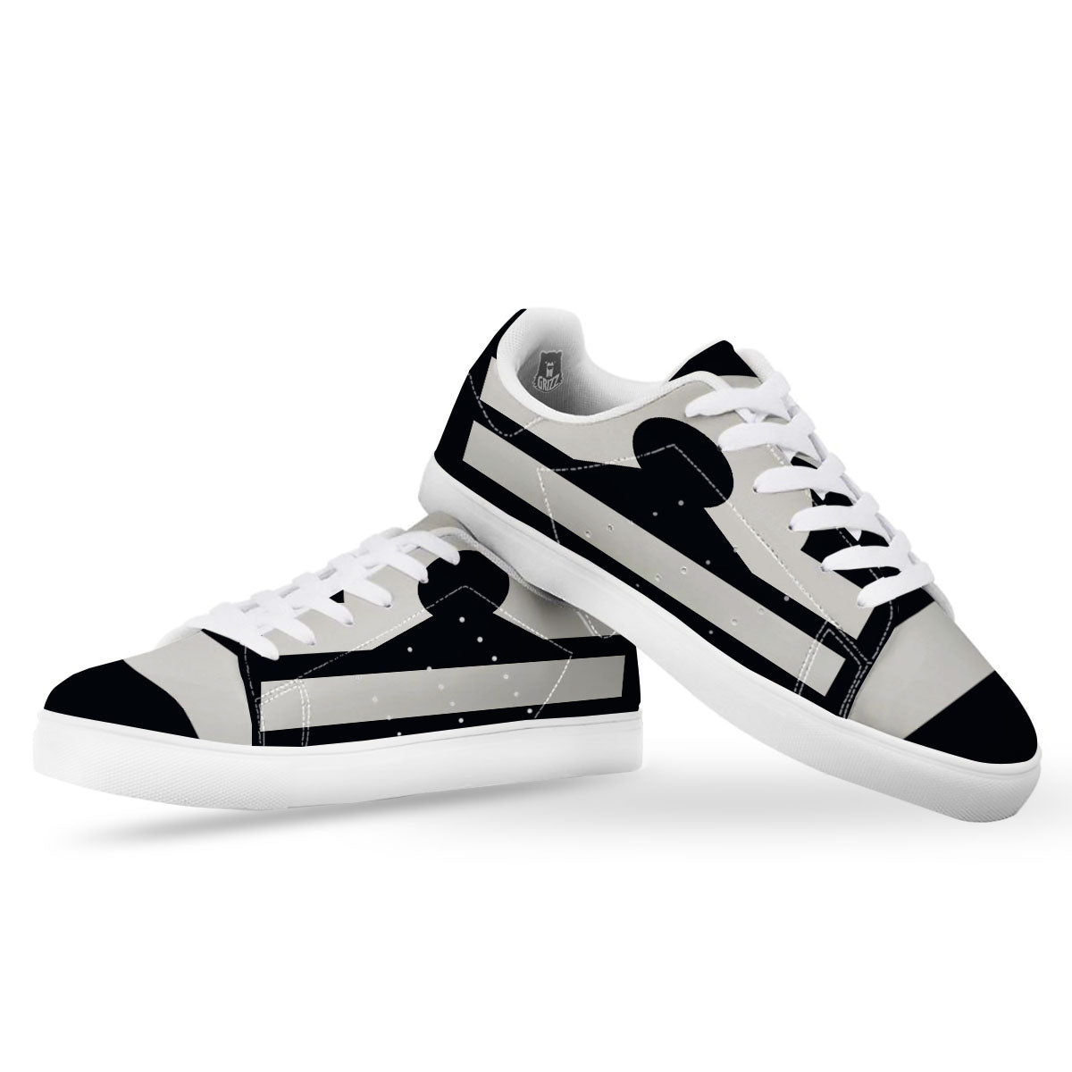 Libra Sign White And Black Print White Low Top Sneakers-grizzshop