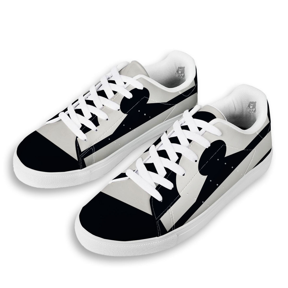 Libra Sign White And Black Print White Low Top Sneakers-grizzshop