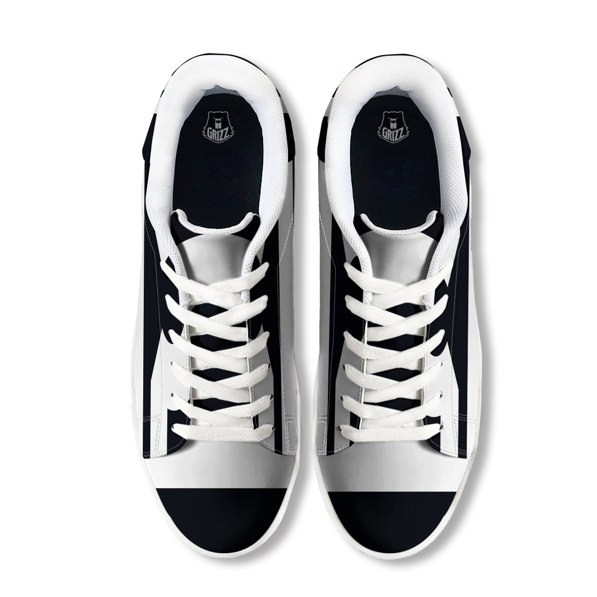 Libra Sign White And Black Print White Low Top Sneakers-grizzshop