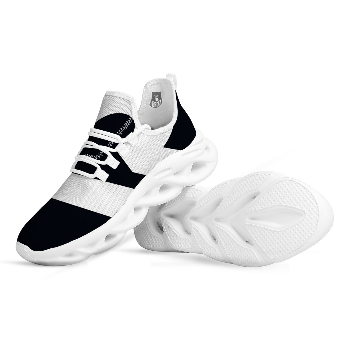 Libra Sign White And Black Print White Running Shoes-grizzshop