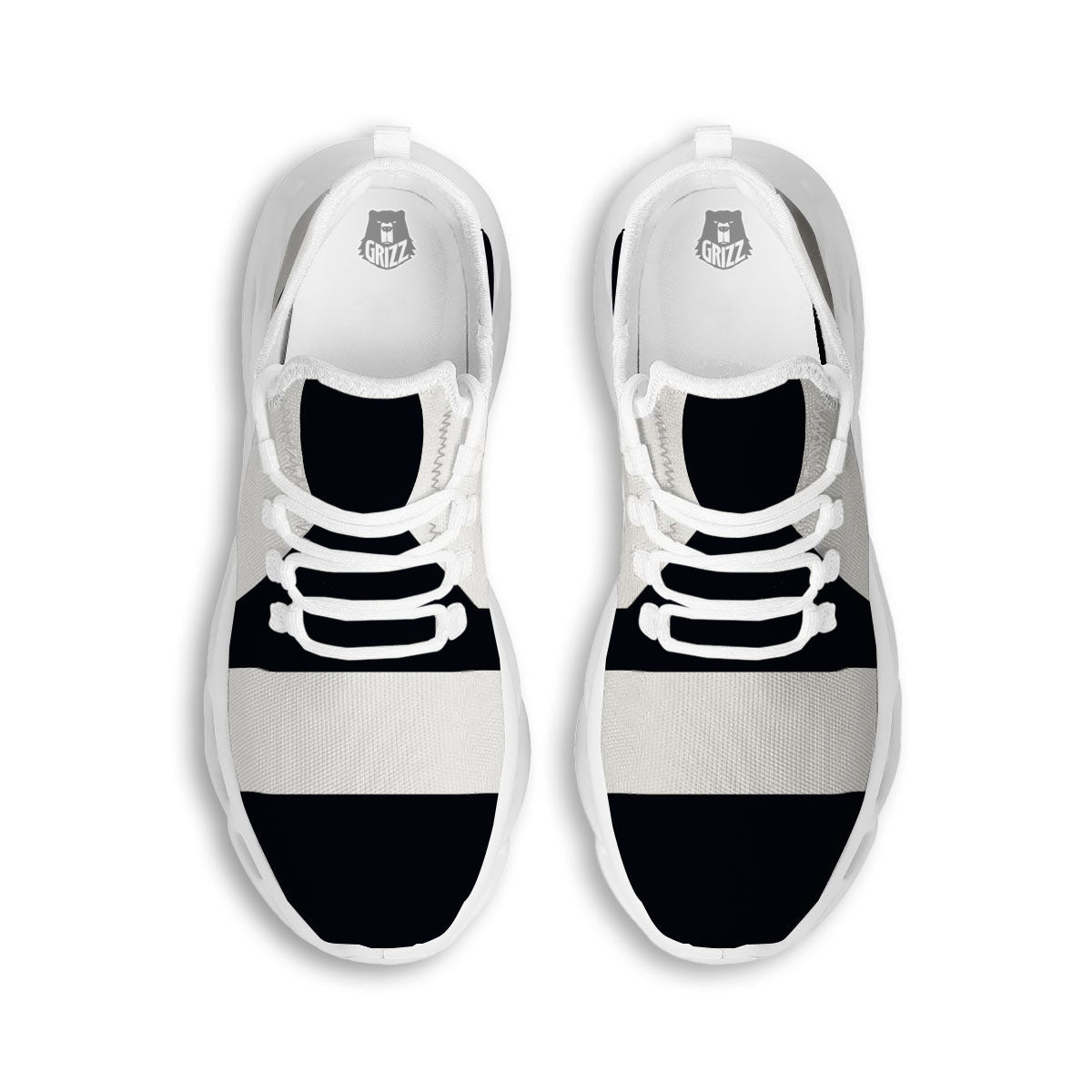 Libra Sign White And Black Print White Running Shoes-grizzshop
