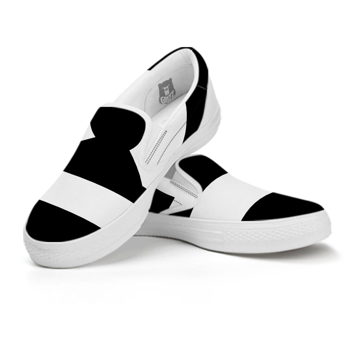 Libra Sign White And Black Print White Slip On Shoes-grizzshop