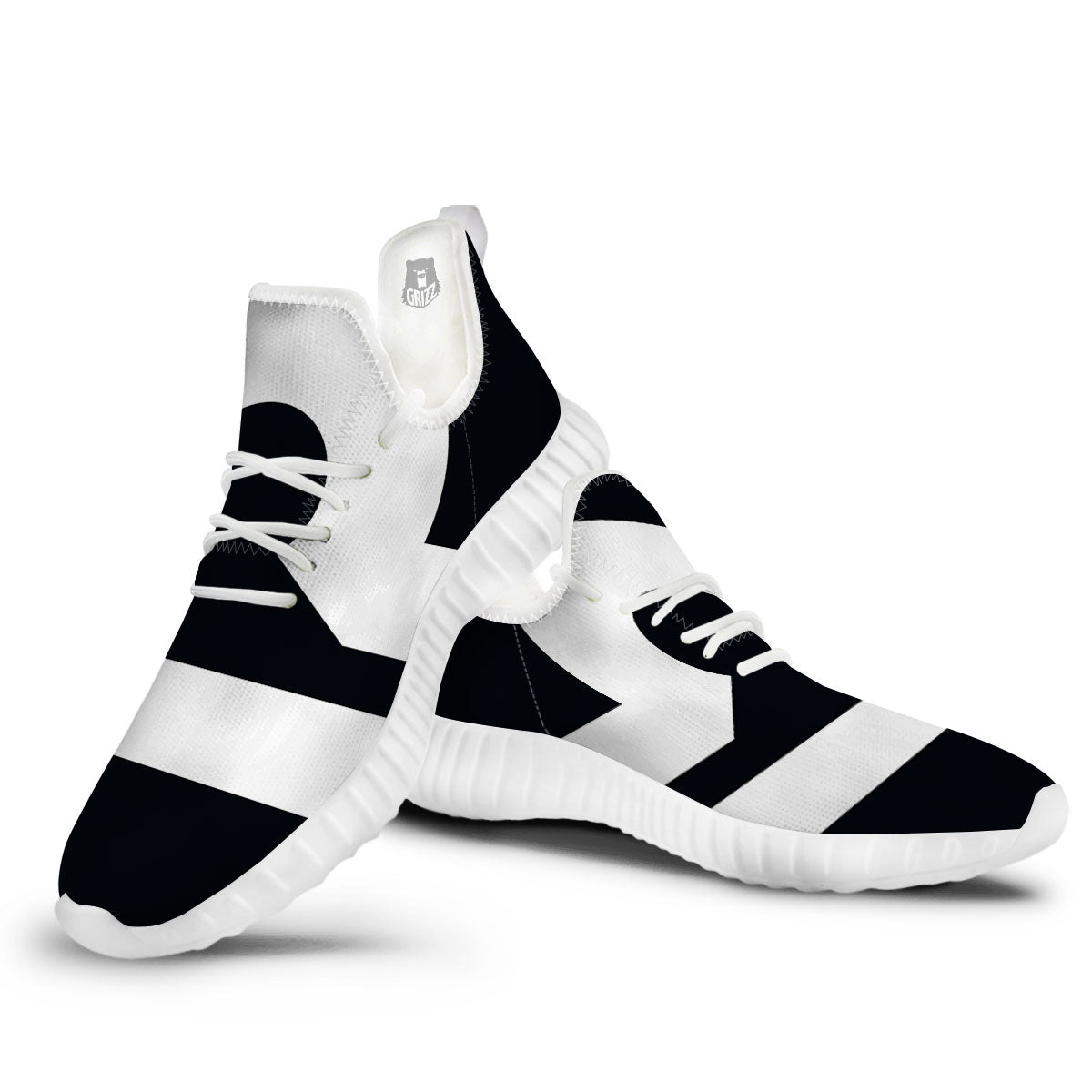 Libra Sign White And Black Print White Walking Shoes-grizzshop