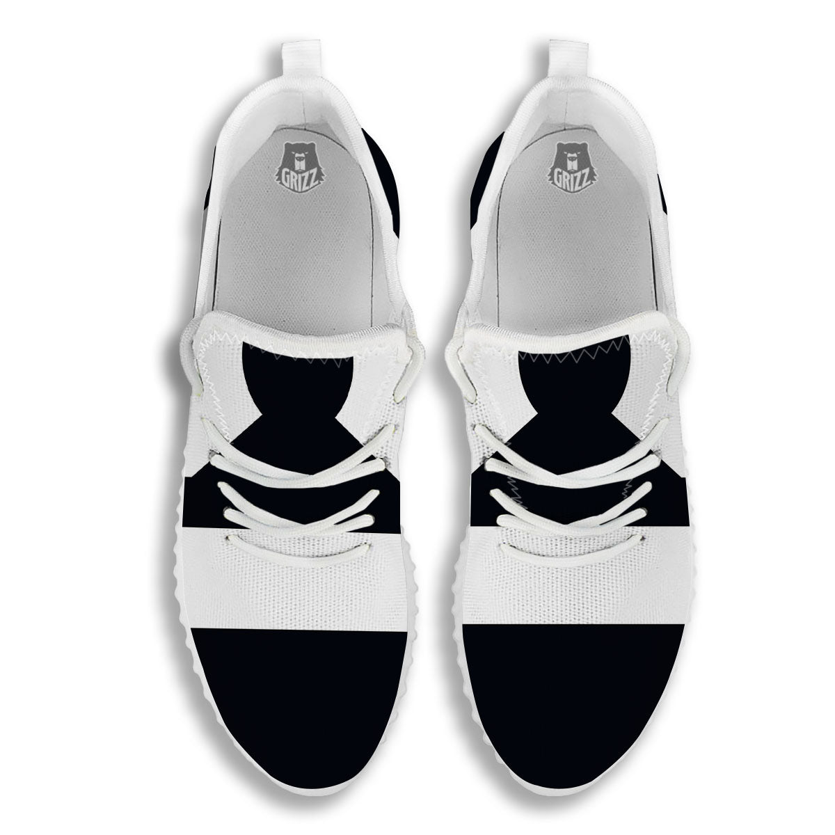 Libra Sign White And Black Print White Walking Shoes-grizzshop