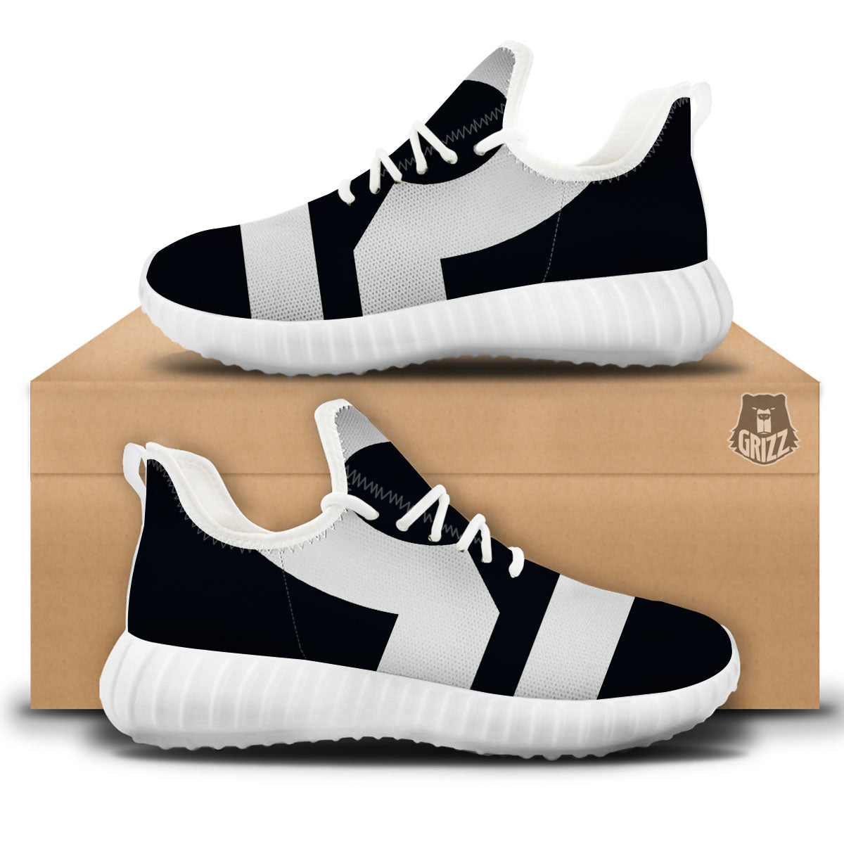 Libra Sign White And Black Print White Walking Shoes-grizzshop