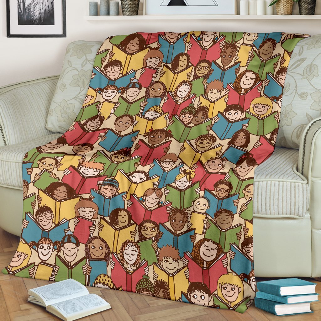 Librarian Library Book Lover Pattern Print Blanket-grizzshop