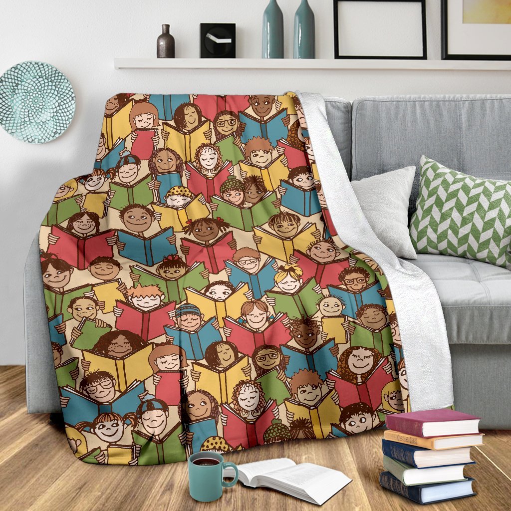 Librarian Library Book Lover Pattern Print Blanket-grizzshop