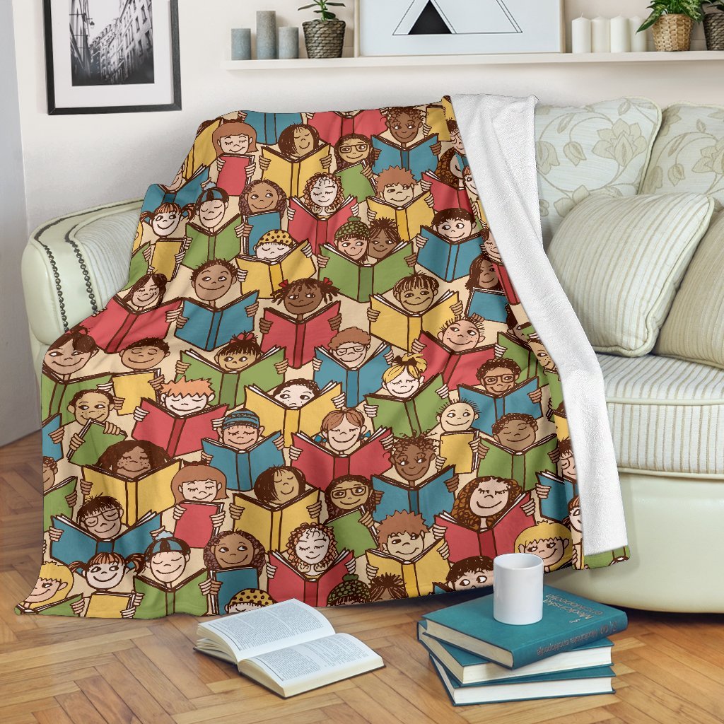 Librarian Library Book Lover Pattern Print Blanket-grizzshop