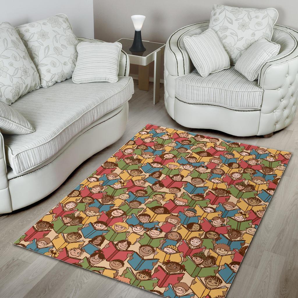 Librarian Library Book Lover Pattern Print Floor Mat-grizzshop