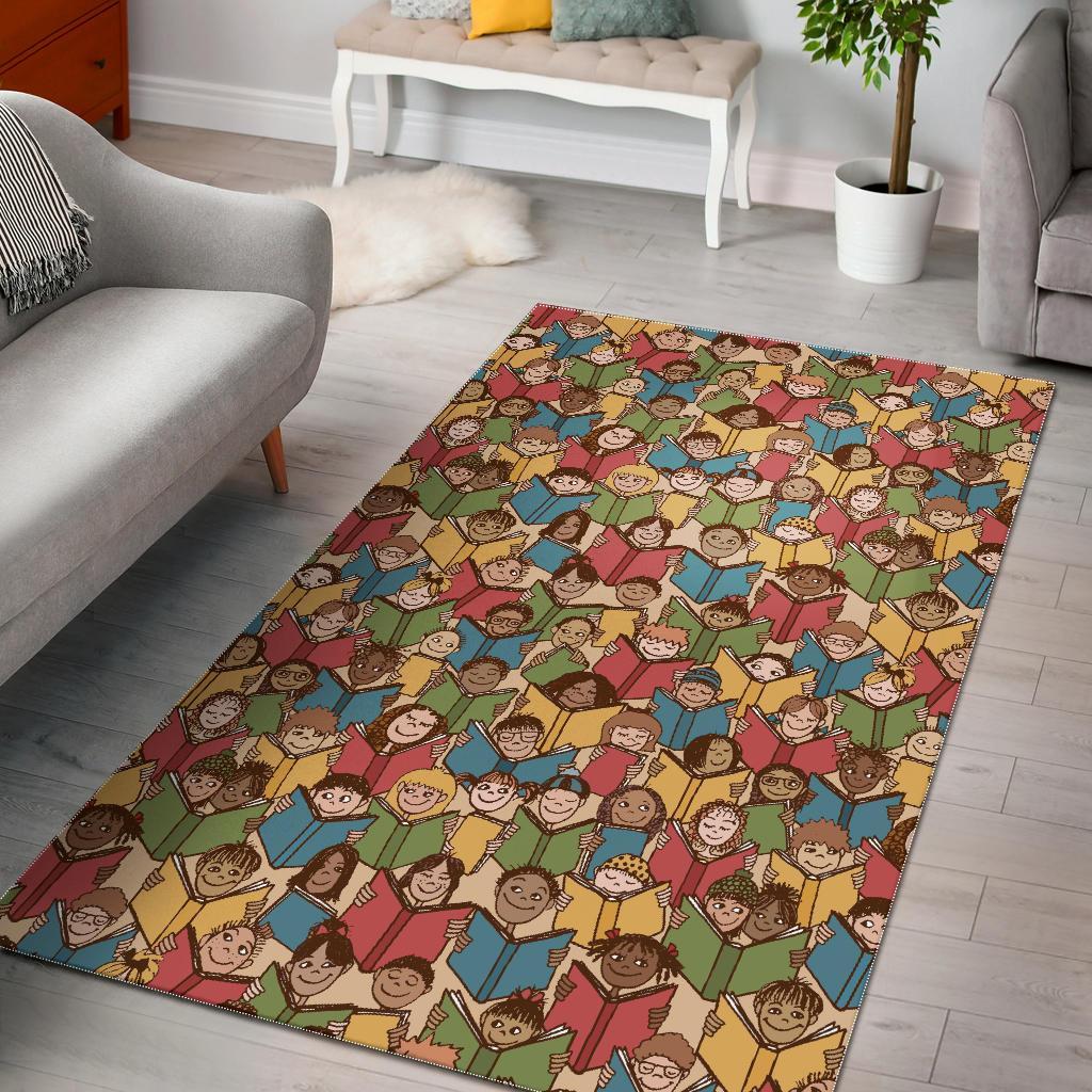 Librarian Library Book Lover Pattern Print Floor Mat-grizzshop