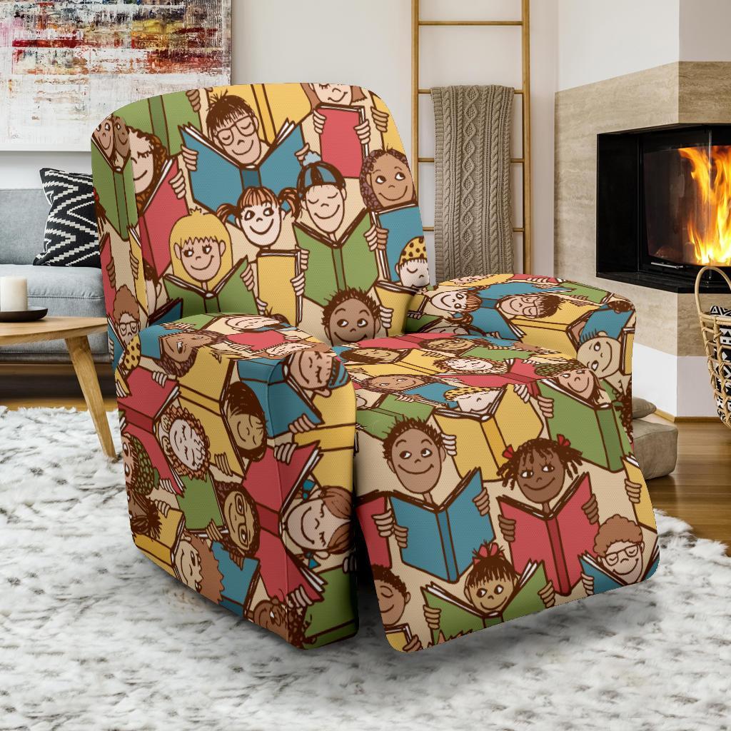 Librarian Library Book Lover Pattern Print Recliner Cover-grizzshop