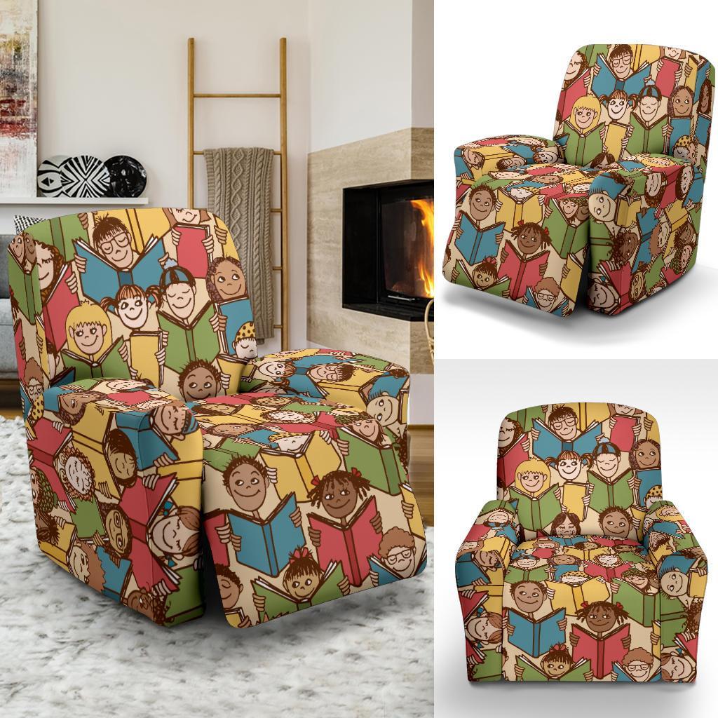 Librarian Library Book Lover Pattern Print Recliner Cover-grizzshop