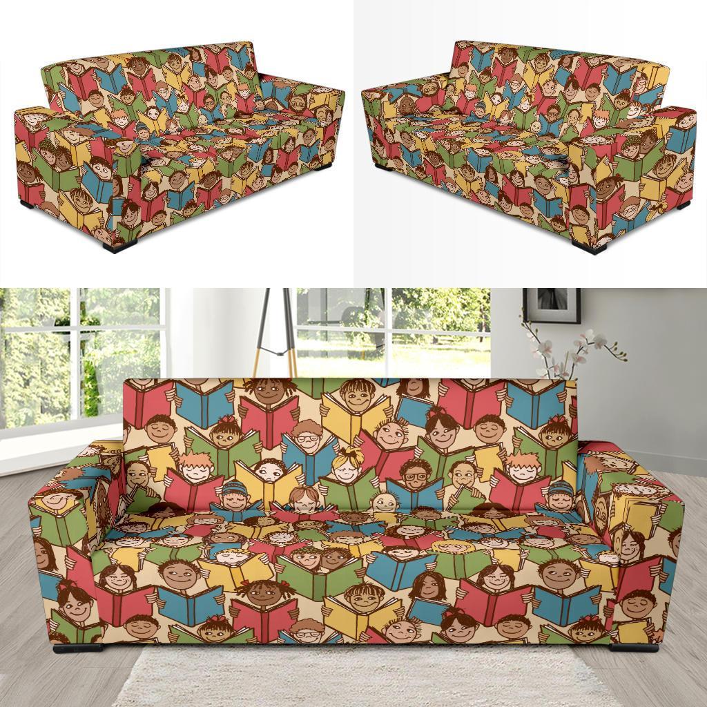 Librarian Library Book Lover Pattern Print Sofa Covers-grizzshop