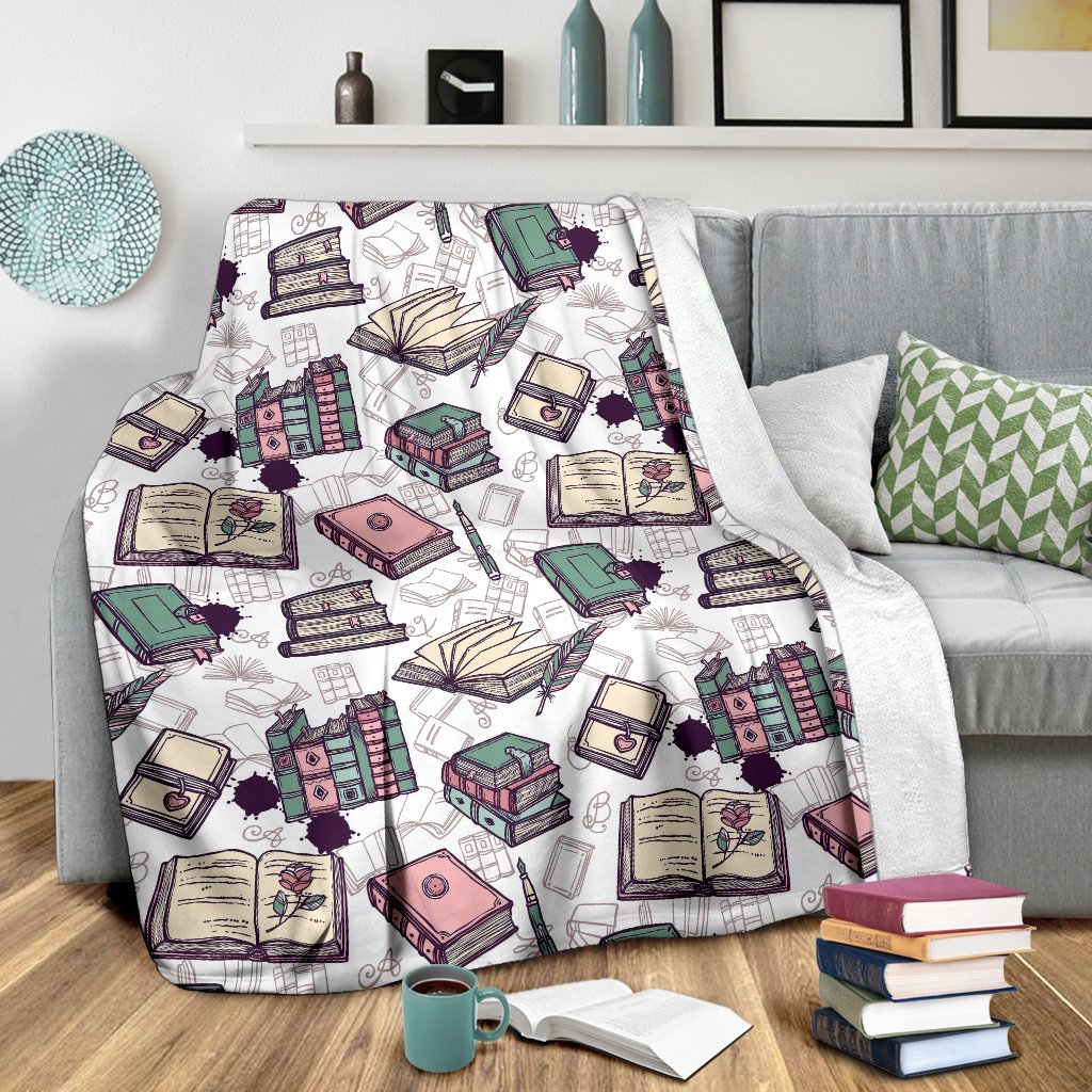 Library Librarian Book Lover Pattern Print Blanket-grizzshop