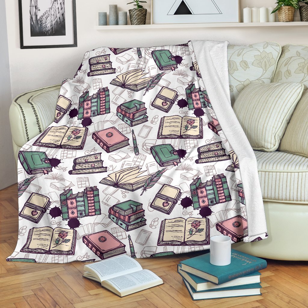 Library Librarian Book Lover Pattern Print Blanket-grizzshop