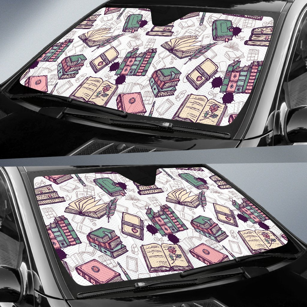 Library Librarian Book Lover Pattern Print Car Sun Shade-grizzshop