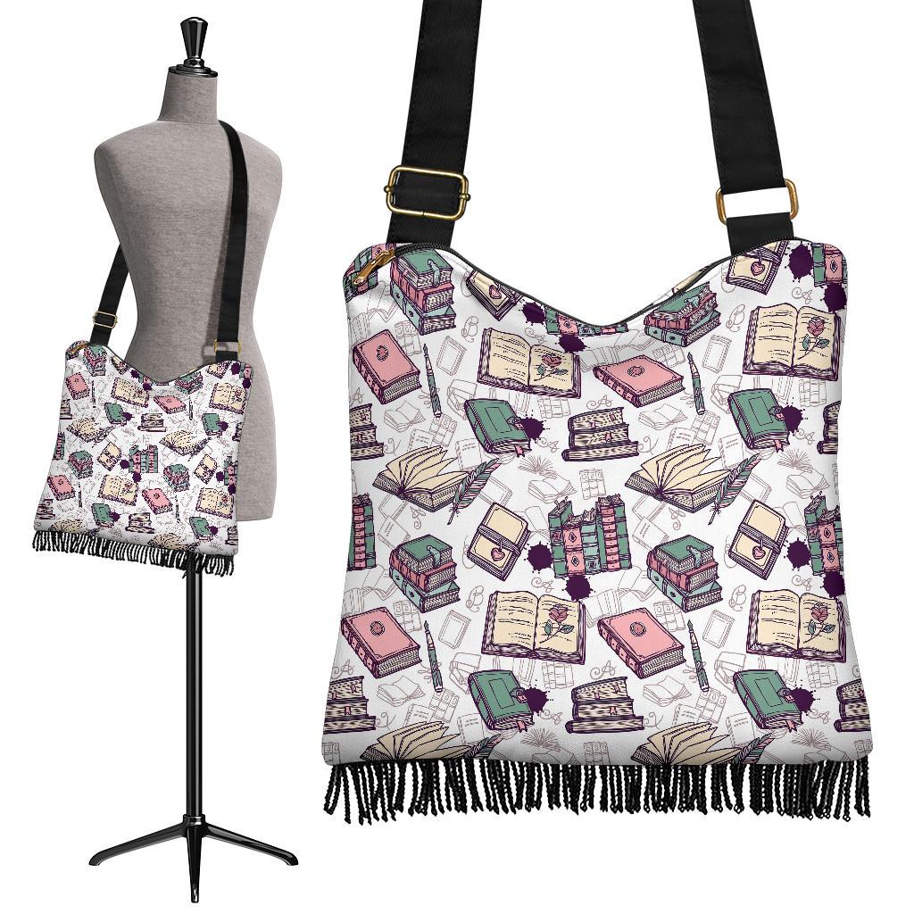 Library Librarian Book Lover Pattern Print Crossbody Bags-grizzshop