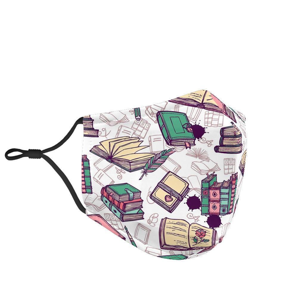 Library Librarian Book Lover Pattern Print Face Mask-grizzshop