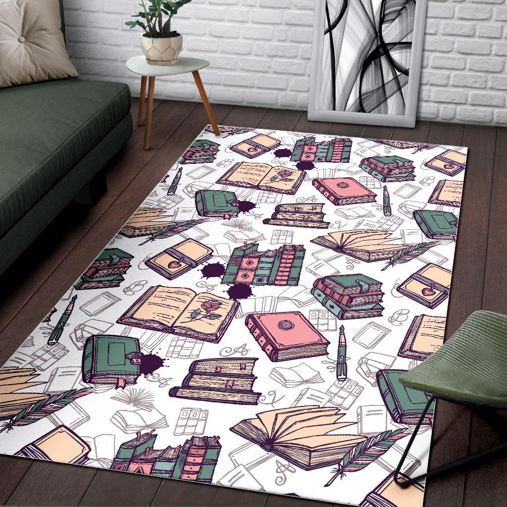 Library Librarian Book Lover Pattern Print Floor Mat-grizzshop