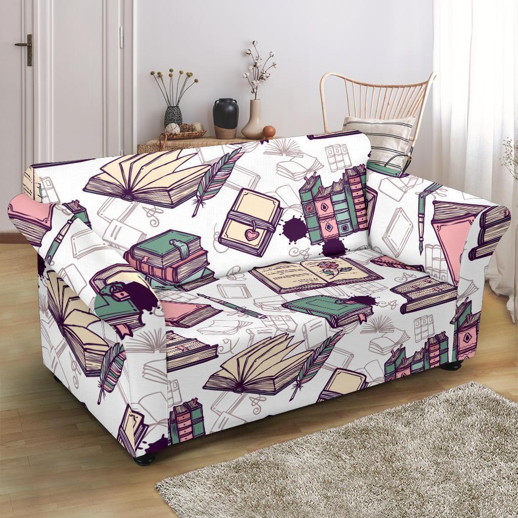 Library Librarian Book Lover Pattern Print Loveseat Cover-grizzshop