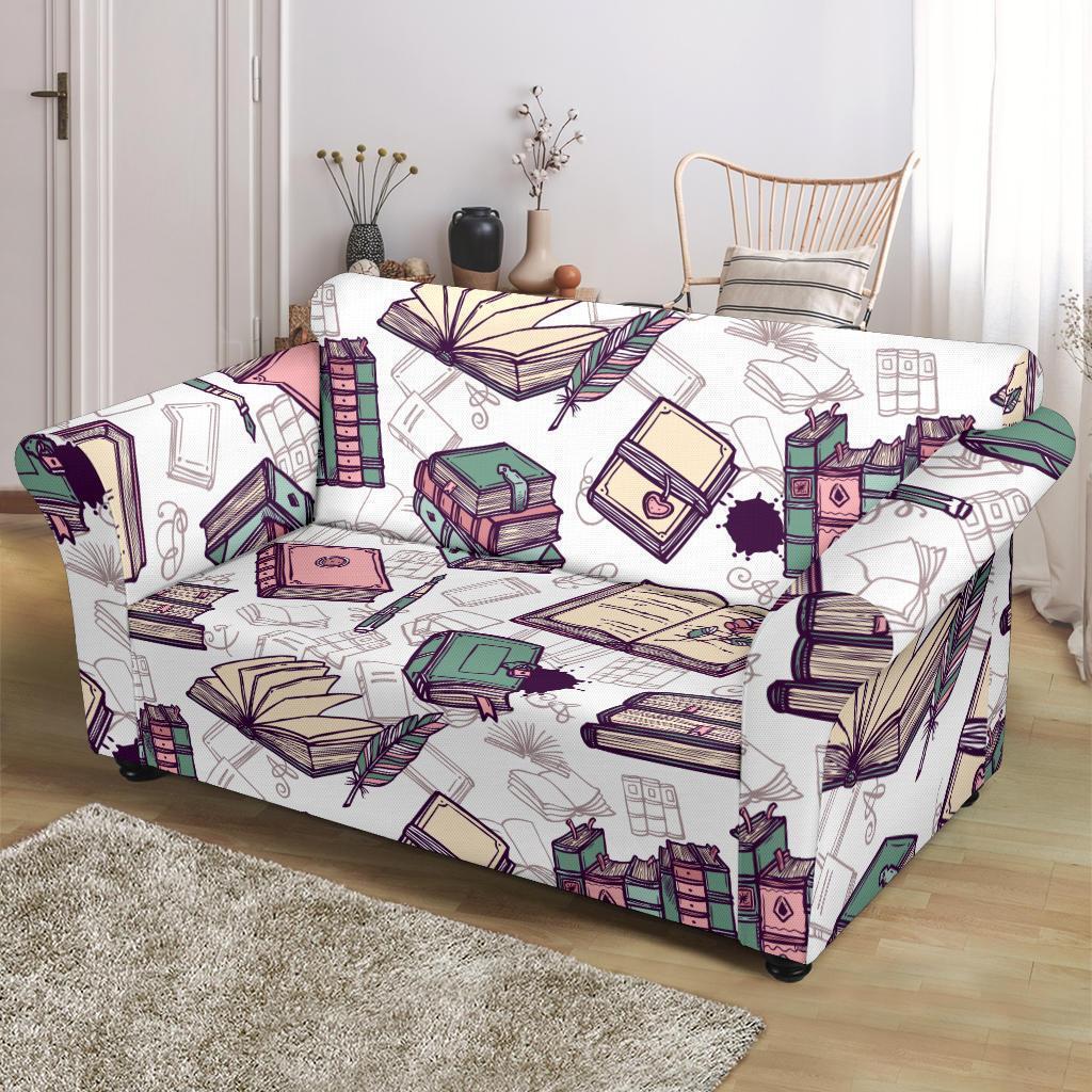 Library Librarian Book Lover Pattern Print Loveseat Cover-grizzshop