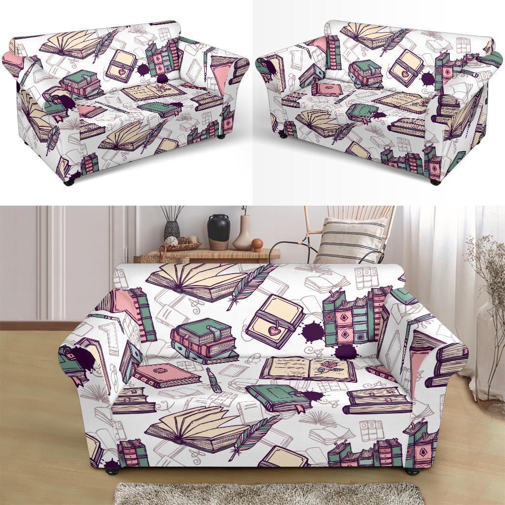 Library Librarian Book Lover Pattern Print Loveseat Cover-grizzshop