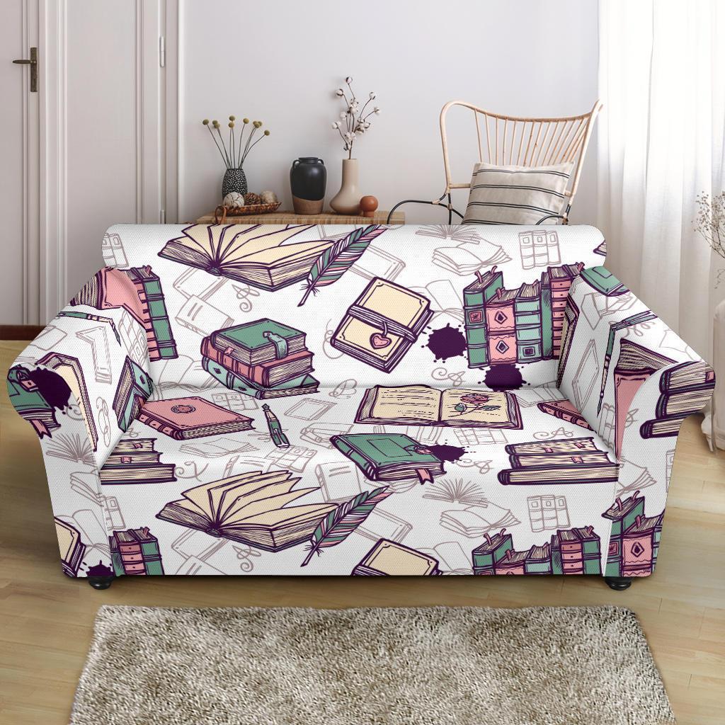 Library Librarian Book Lover Pattern Print Loveseat Cover-grizzshop