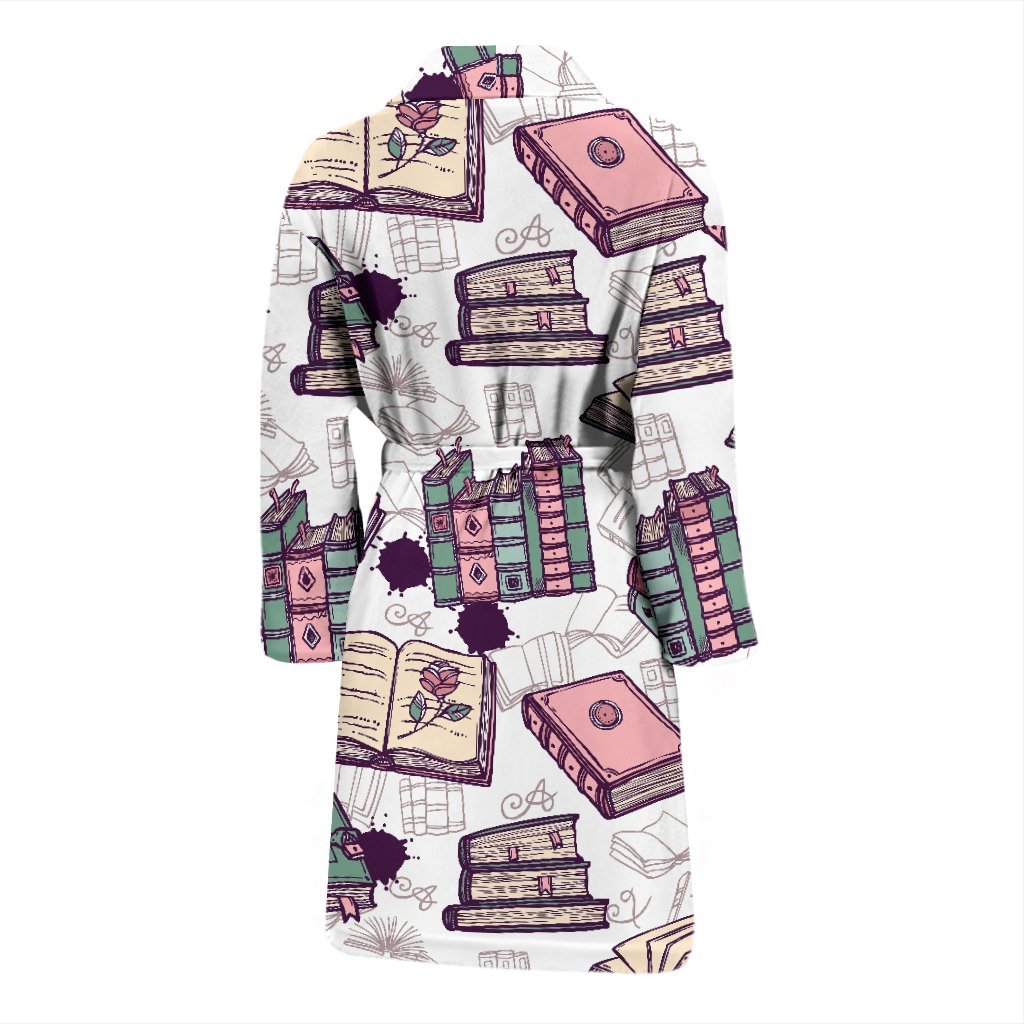 Library Librarian Book Lover Pattern Print Men Long Robe-grizzshop