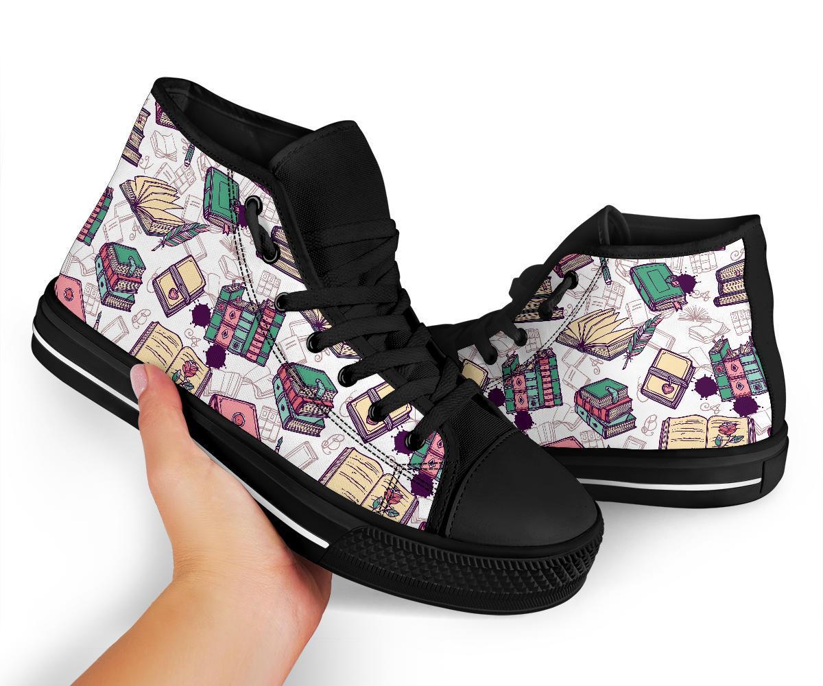 Library Librarian Book Lover Pattern Print Men Women's High Top Shoes-grizzshop