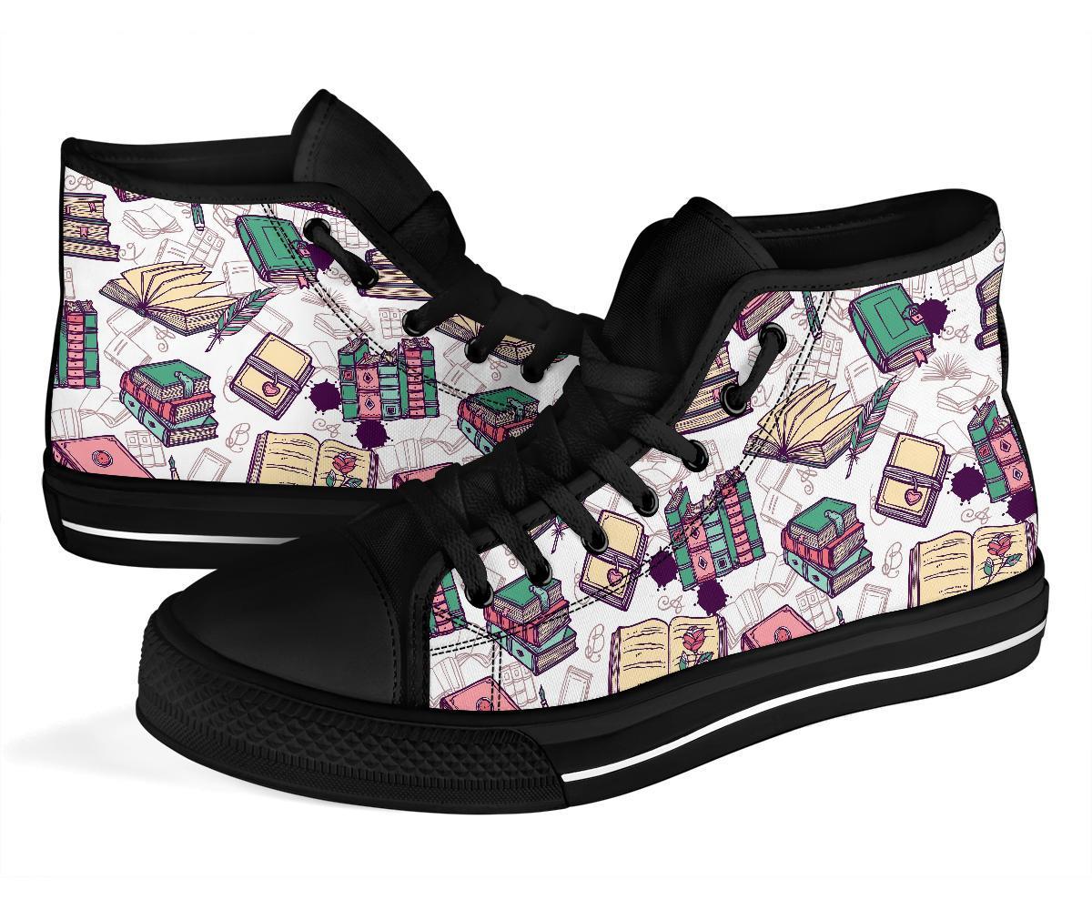 Library Librarian Book Lover Pattern Print Men Women's High Top Shoes-grizzshop