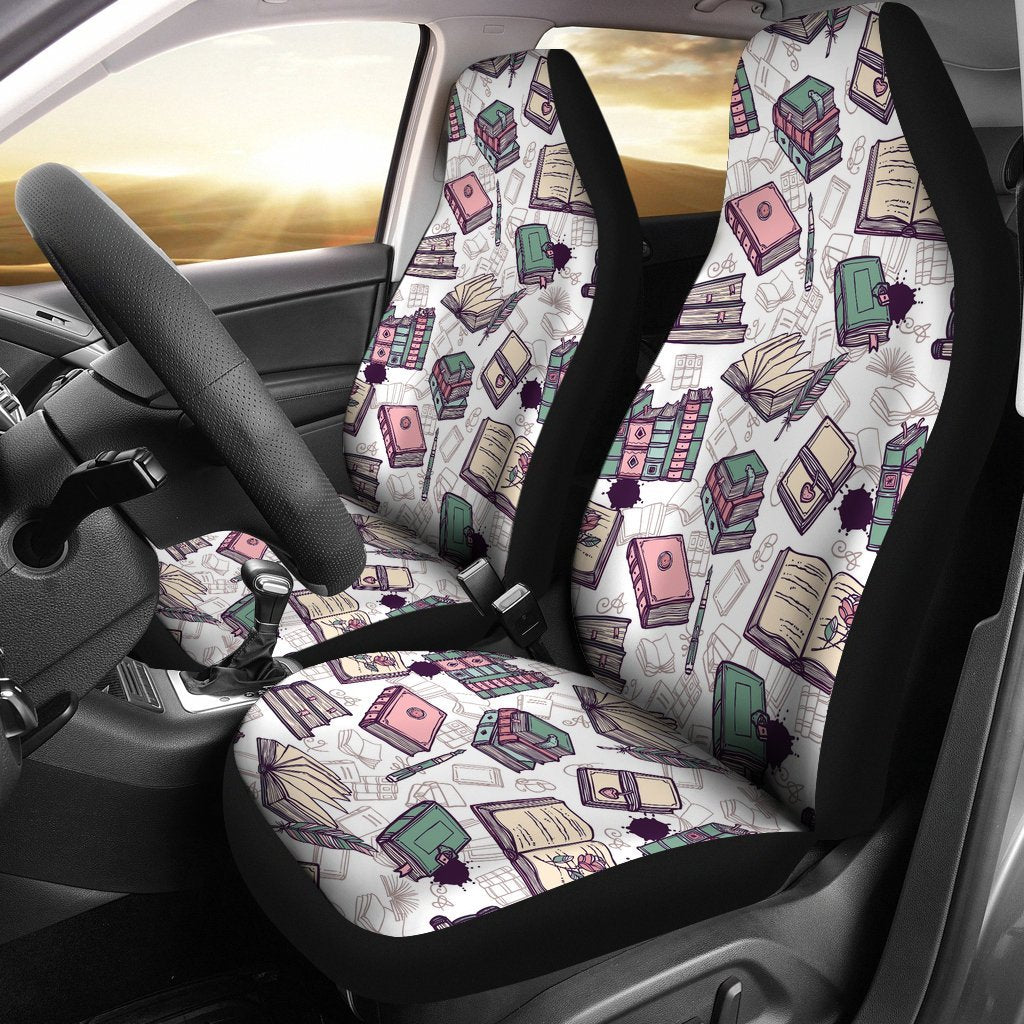 Library Librarian Book Lover Pattern Print Universal Fit Car Seat Cover-grizzshop