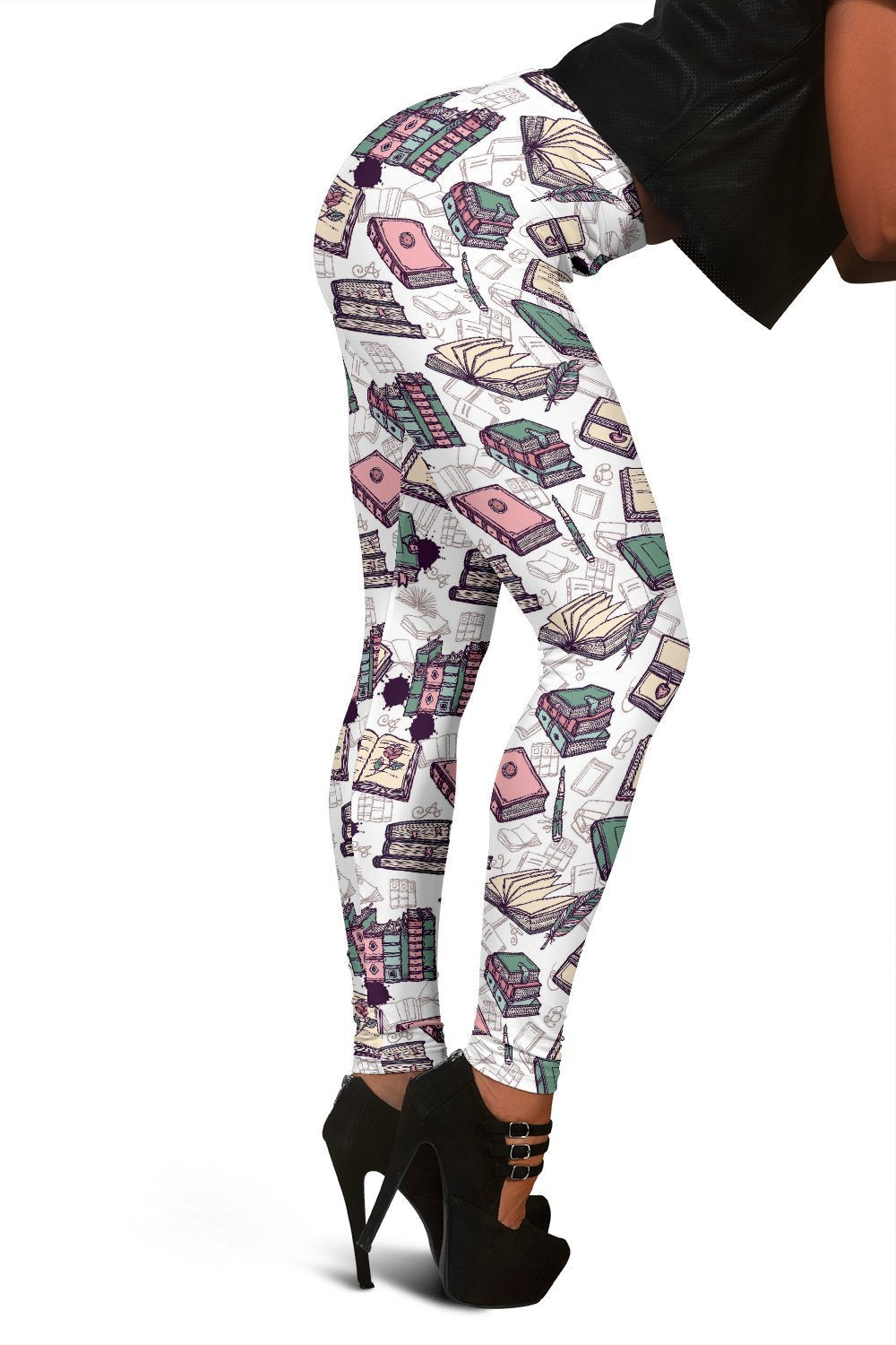 Library Librarian Book Lover Pattern Print Women Leggings-grizzshop