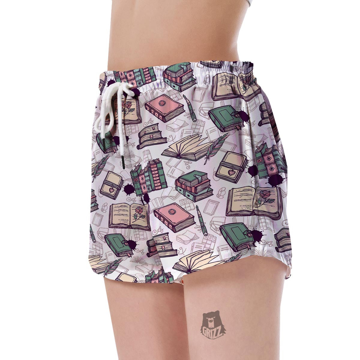 Library Librarian Book Lover Pattern Print Women's Shorts-grizzshop
