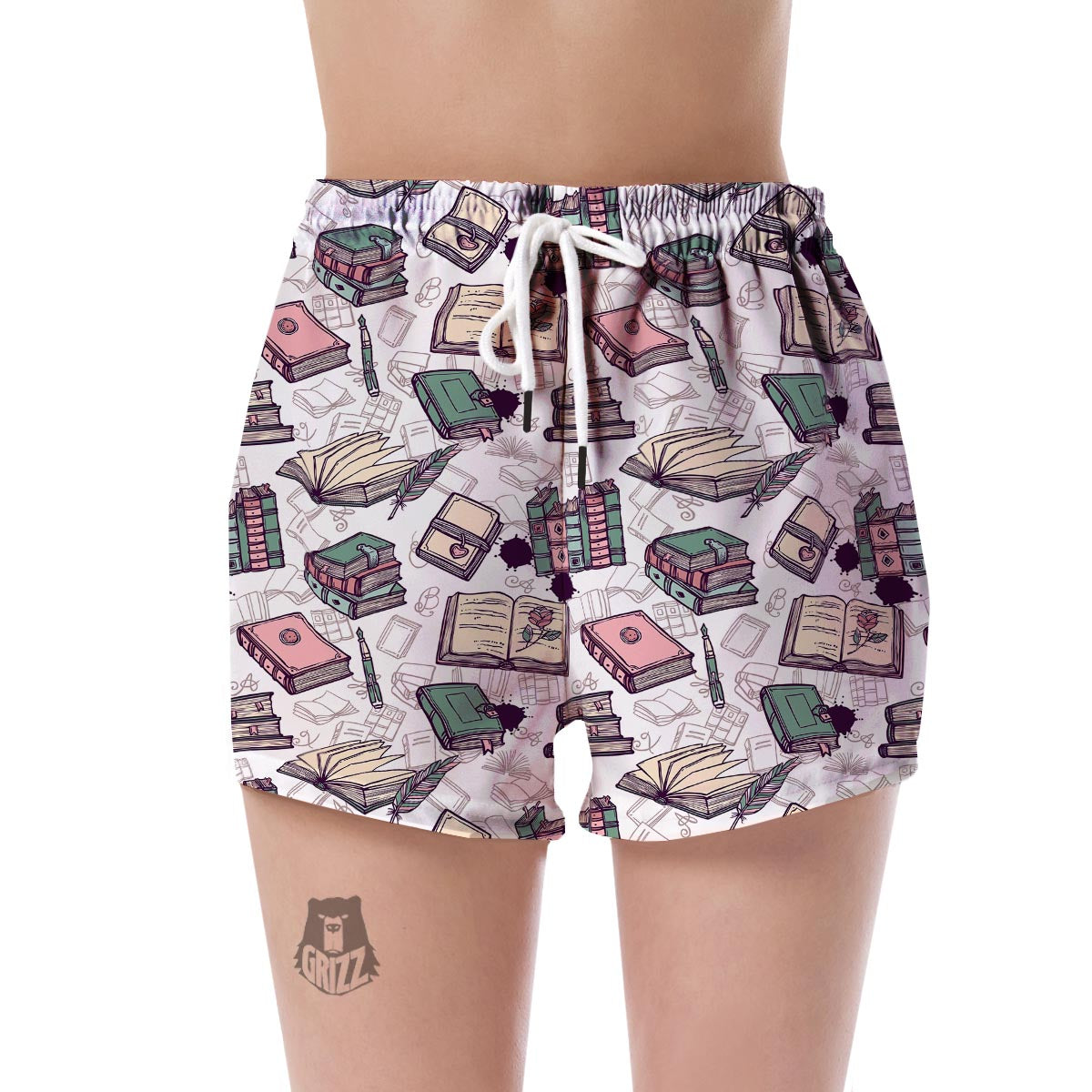 Library Librarian Book Lover Pattern Print Women's Shorts-grizzshop