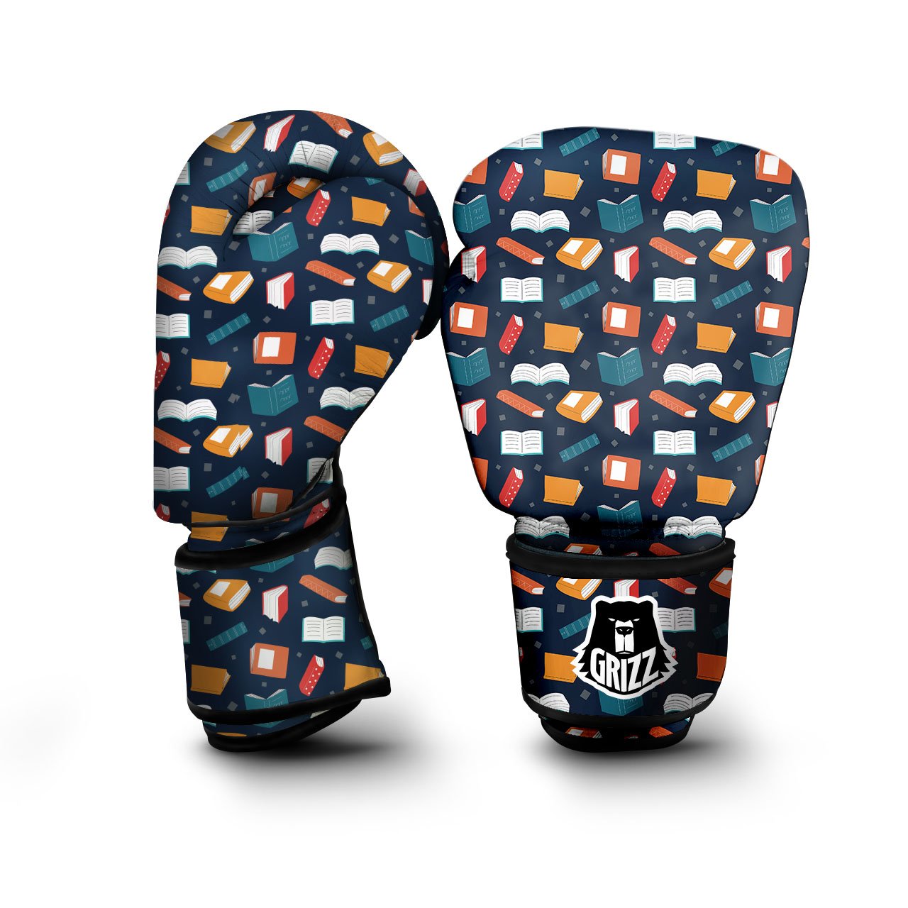 Library Reading Print Pattern Boxing Gloves-grizzshop