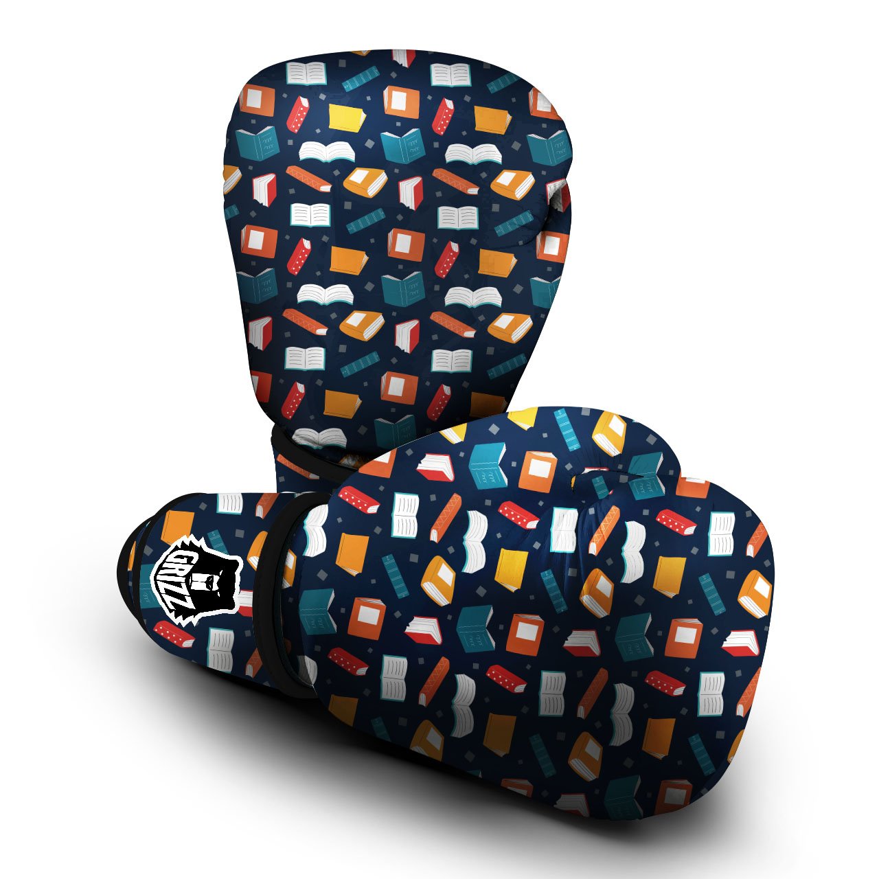 Library Reading Print Pattern Boxing Gloves-grizzshop