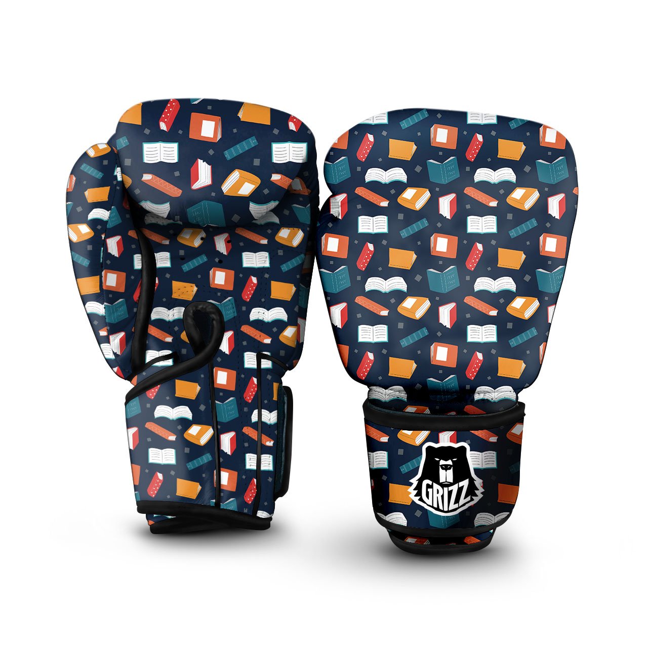 Library Reading Print Pattern Boxing Gloves-grizzshop