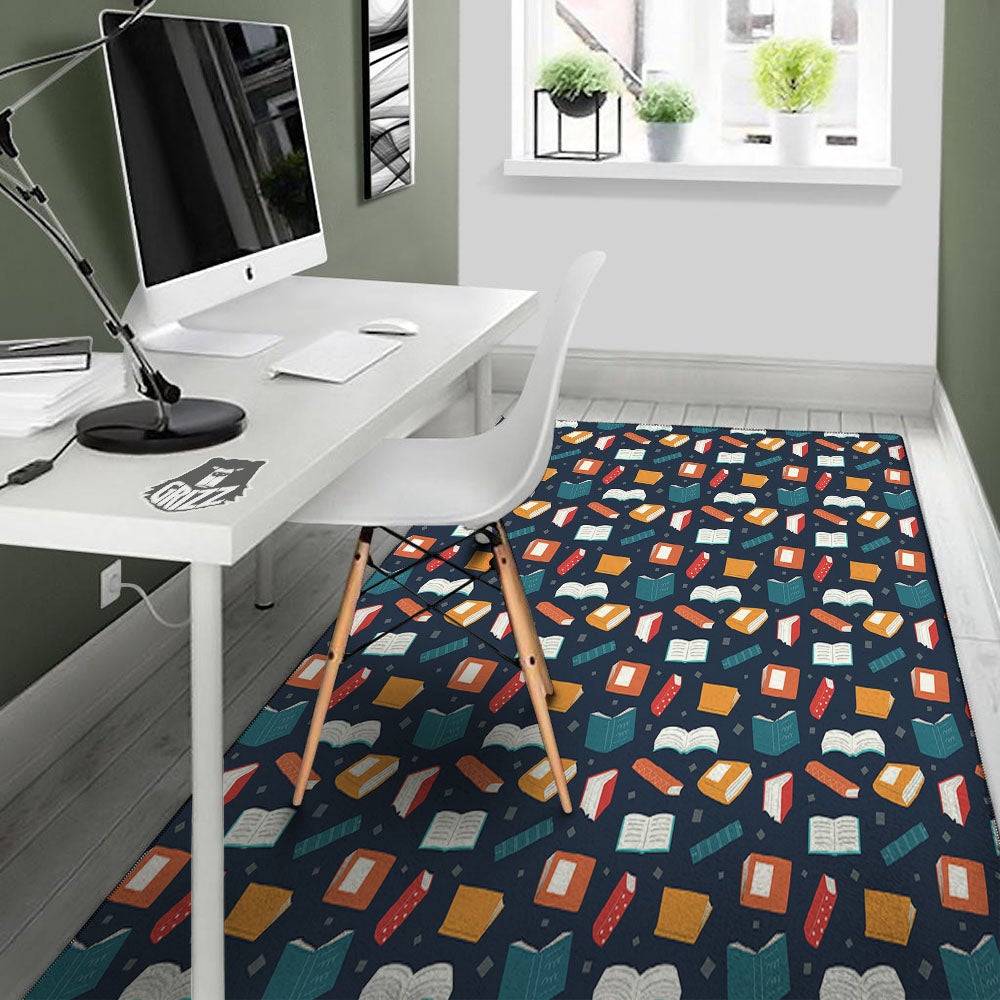 Library Reading Print Pattern Floor Mat-grizzshop