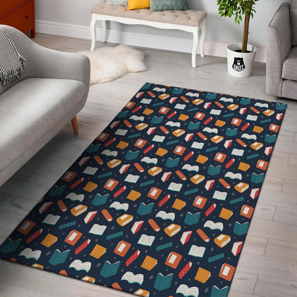 Library Reading Print Pattern Floor Mat-grizzshop