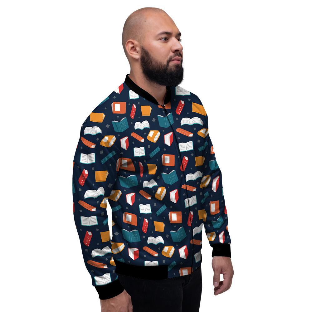 Library Reading Print Pattern Men's Bomber Jacket-grizzshop