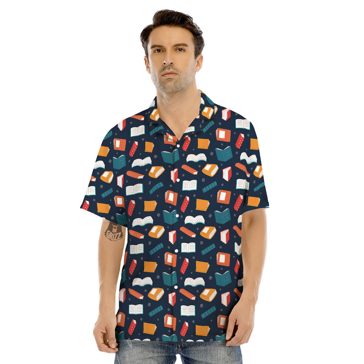 Library Reading Print Pattern Men's Hawaiian Shirt-grizzshop