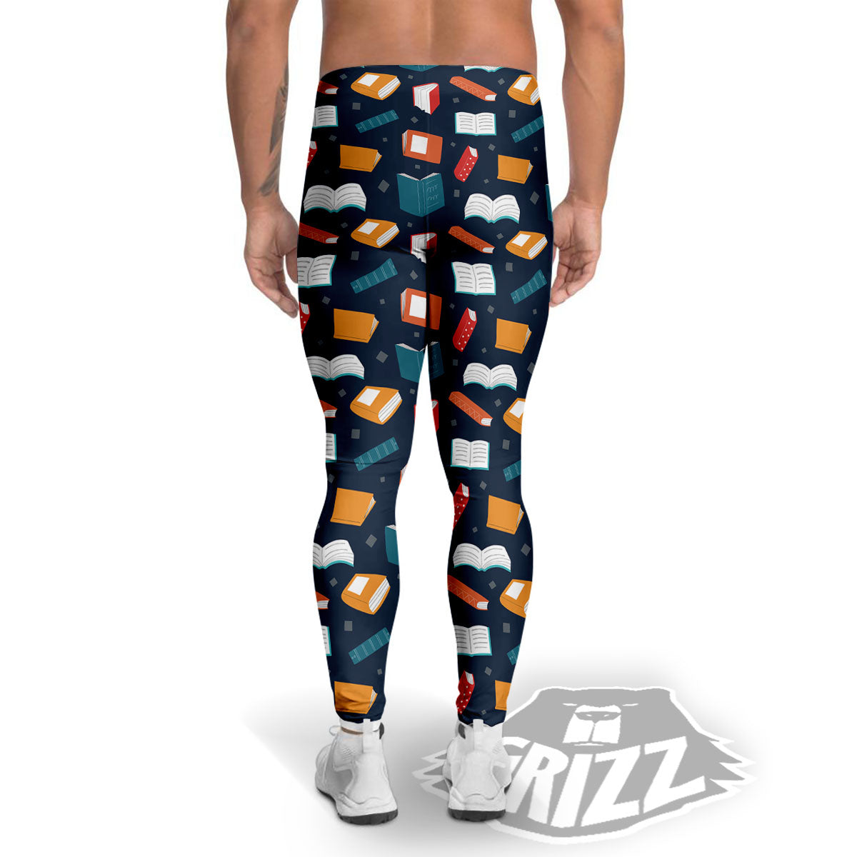 Library Reading Print Pattern Men's Leggings-grizzshop