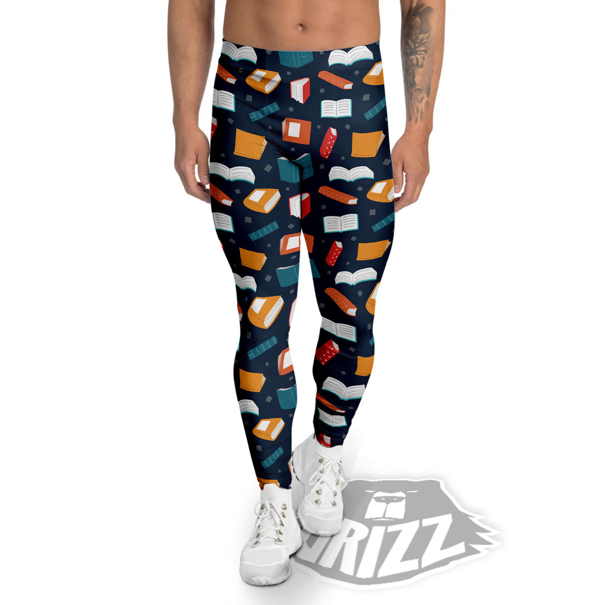 Library Reading Print Pattern Men's Leggings-grizzshop