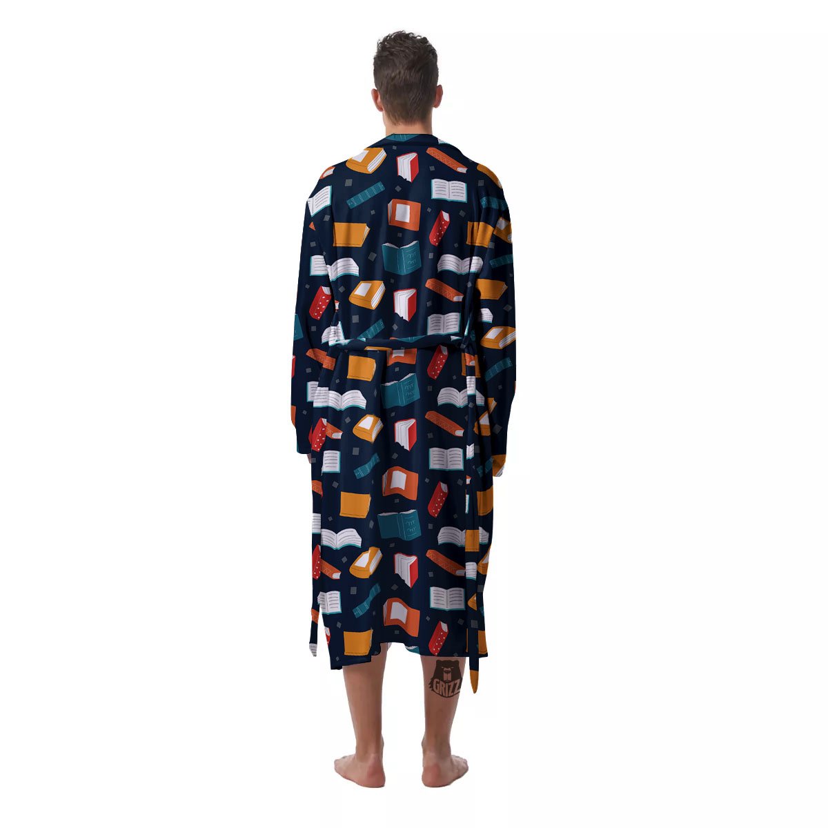 Library Reading Print Pattern Men's Robe-grizzshop
