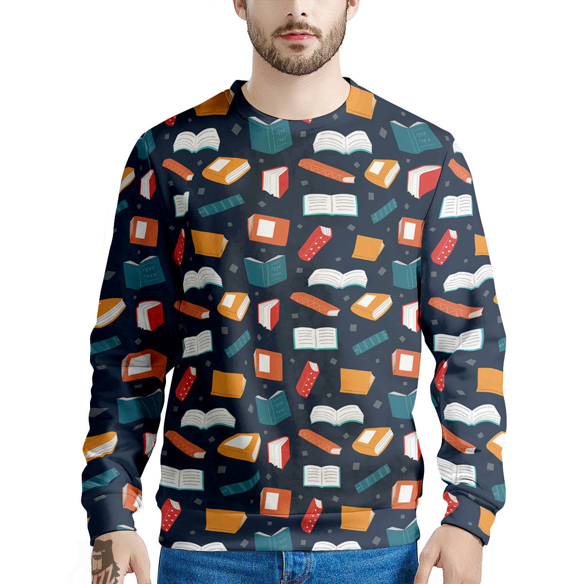 Library Reading Print Pattern Men's Sweatshirt-grizzshop