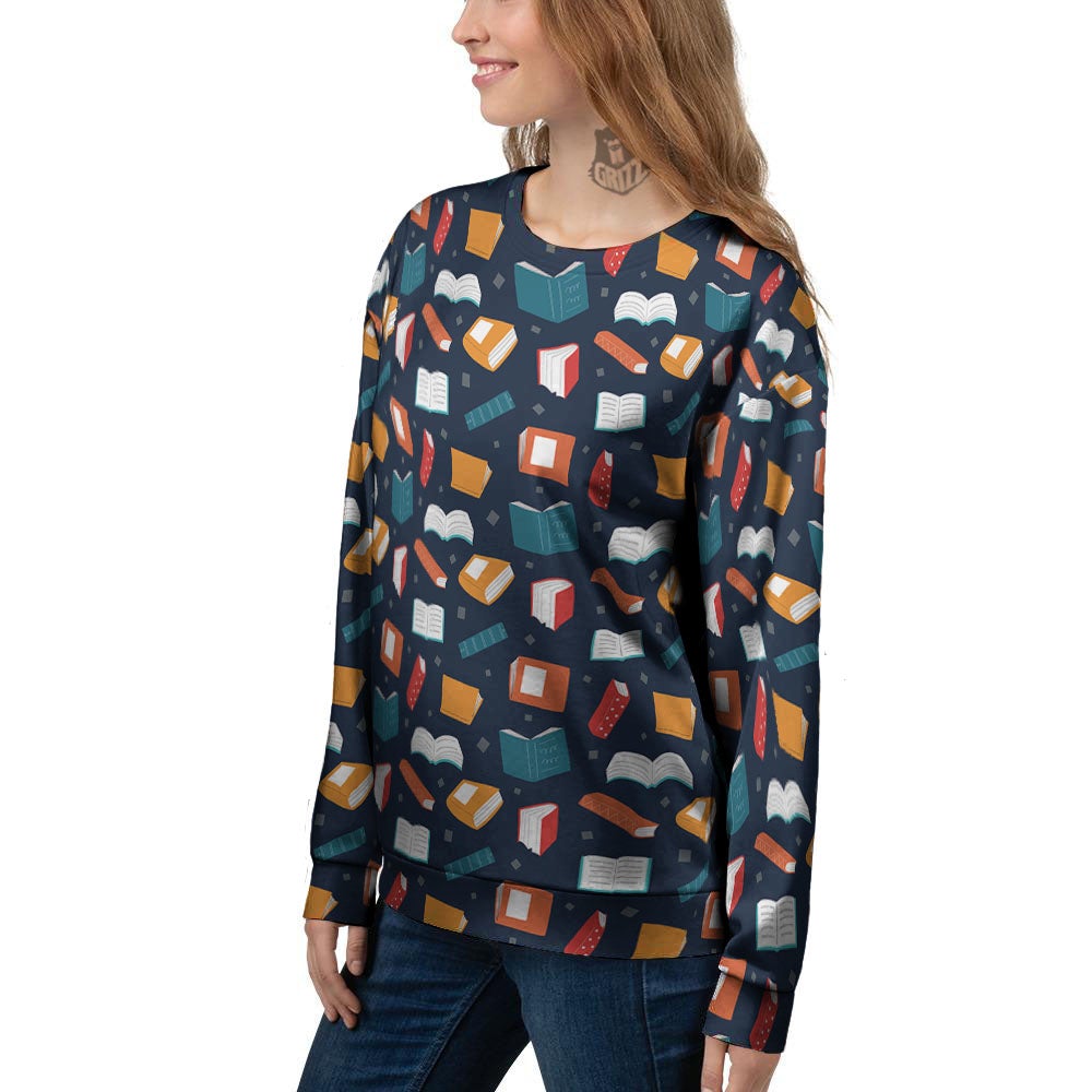 Library Reading Print Pattern Women's Sweatshirt-grizzshop