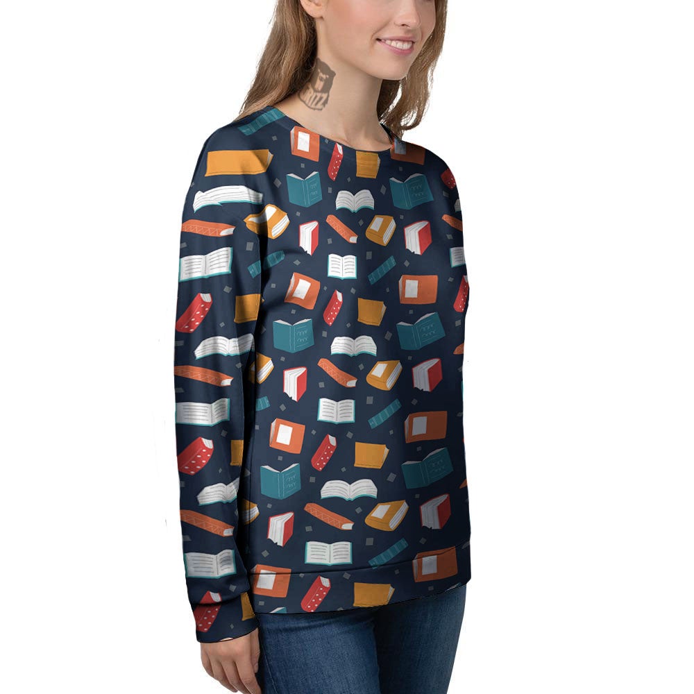 Library Reading Print Pattern Women's Sweatshirt-grizzshop
