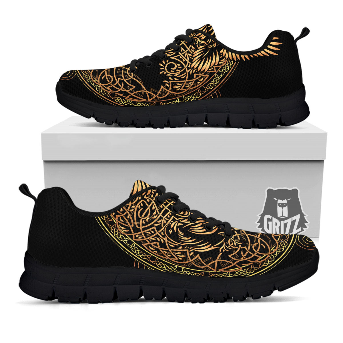 Life Of Tree Yggdrasil Print Black Sneaker-grizzshop