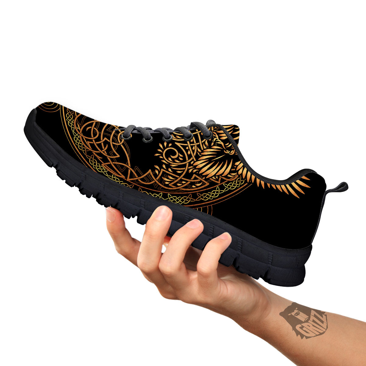 Life Of Tree Yggdrasil Print Black Sneaker-grizzshop