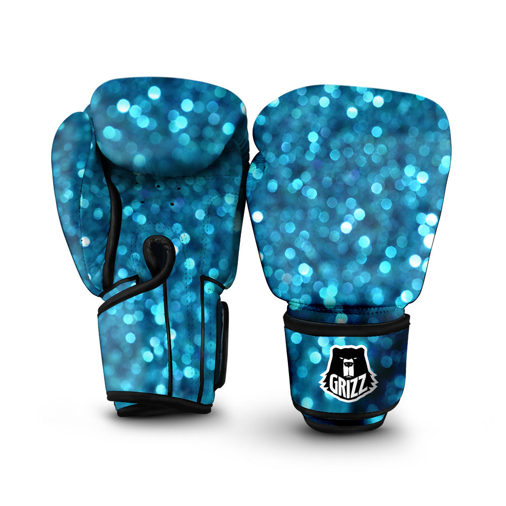 Light Blue Sparkle Print Boxing Gloves-grizzshop